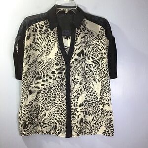 Express Black and White Animal Print Blouse